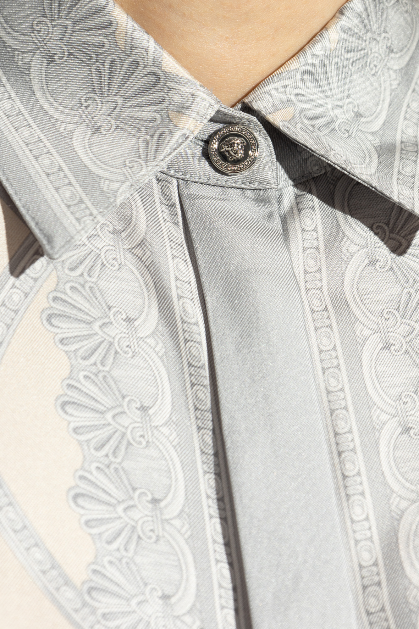 La Greca Nylon Gym Track Jacket Gray | VERSACE US